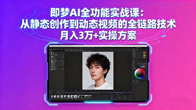 即梦AI全功能实战课：从静态创作到动态视频的全链路技术 月入3万+实操方案-网创猫