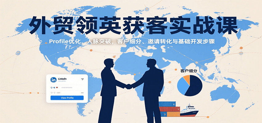 外贸领英获客实战课：Profile优化、人脉突破，客户细分、邀请转化与基础开发步骤-网创猫