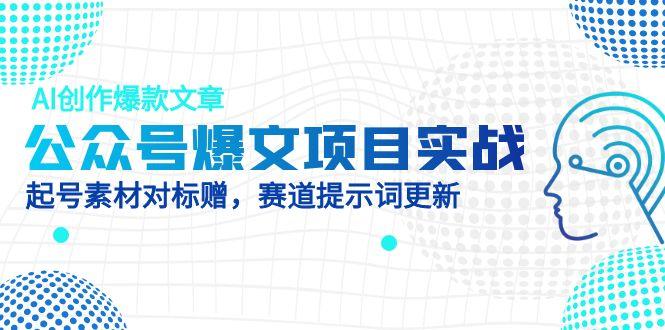 公众号爆文项目实战，AI创作爆款文章，起号素材对标赠（附赛道AI提示词）-网创猫