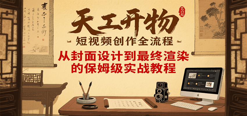 天工开物短视频创作全流程，从封面设计到最终渲染的保姆级实战教程-网创猫