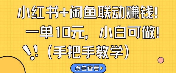小红书+闲鱼联动挣钱，一单10元，小白可做-网创猫