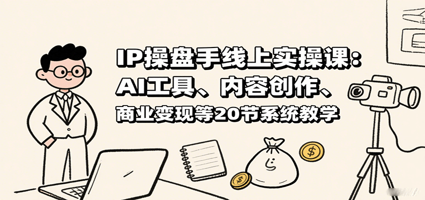 IP操盘手线上实操课：AI工具、内容创作、商业变现等20节系统教学-网创猫