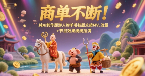 商单不断！纯AI制作西游人物羊毛毡版文旅MV，流量+节目效果统统拉满-网创猫