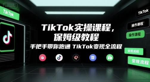 TikTok实操课程，保姆级教程，手把手带你跑通TikTok变现全流程-网创猫