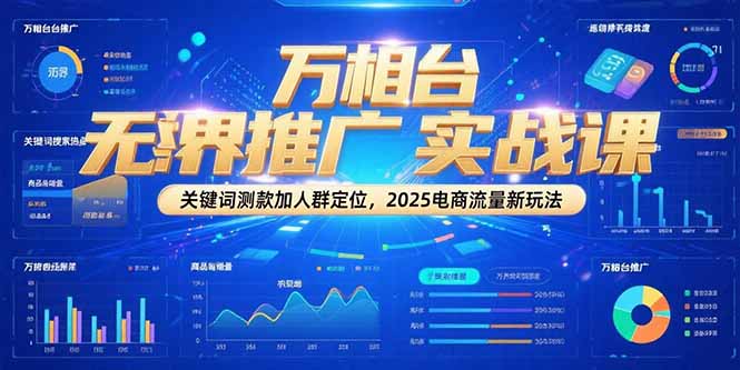 万相台无界推广实战课，关键词测款加人群定位，2025电商流量新玩法-网创猫