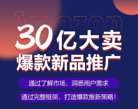 亚马逊·30亿大卖爆款新品推广，可复制、全程案例实操的爆款推新SOP-网创猫