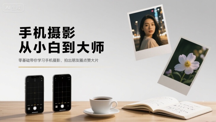 手机摄影从小白到大师，零基础带你学习手机摄影，拍出朋友圈点赞大片-网创猫