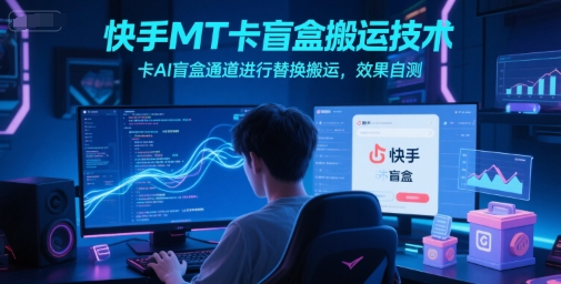 快手MT卡盲盒搬运技术，卡AI盲盒通道进行替换搬运，效果自测-网创猫