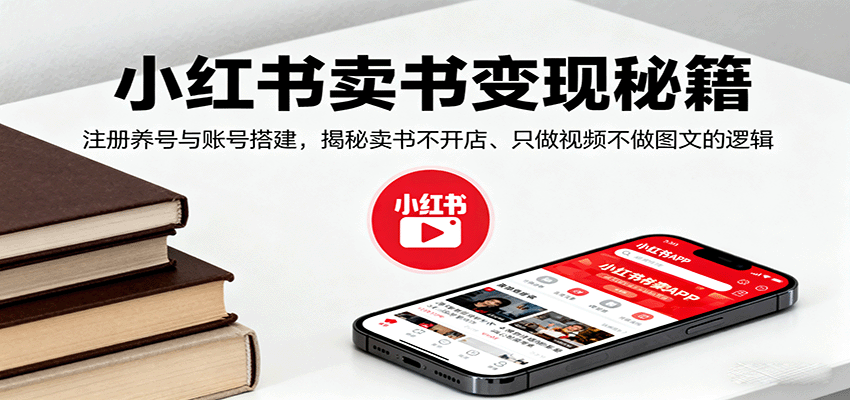 小红书卖书变现秘籍，注册养号与账号搭建，揭秘卖书不开店、只做视频不做图文的逻辑-网创猫