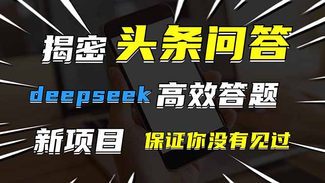 头条问答，刚出的新玩法！保证你没见过！用DeepSeek去高效答题，一个账…-网创猫