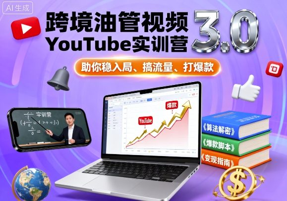 跨境油管视频YouTube实训营3.0，助你稳入局、搞流量、打爆款-网创猫