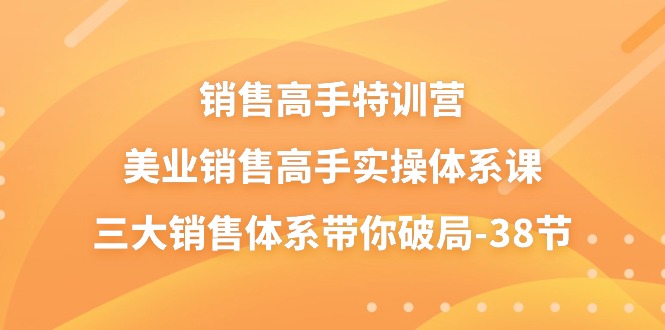销售高手特训营，美业销售高手实操体系课，三大销售体系带你破局（38节）-网创猫