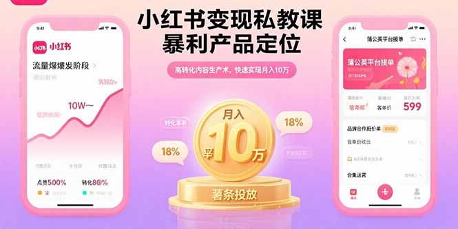 小红书变现私教课，暴利产品定位，高转化内容生产术，快速实现月入10万-网创猫
