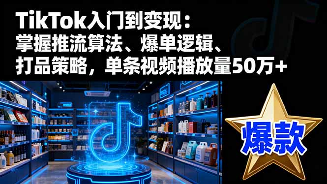 TikTok入门到变现：掌握推流算法、爆单逻辑、打品策略，单条视频播放量50w-网创猫