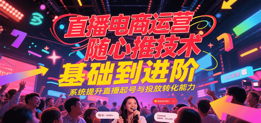 直播电商运营随心推投放技术基础到进阶，系统提升直播起号与投放转化能力-网创猫