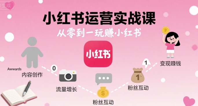 小红书运营实战课，从零到一玩賺小红书-网创猫