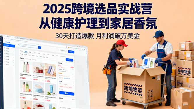 2025跨境选品实战营：从健康护理到家居香氛，30天打造爆款,月利润破万美金-网创猫