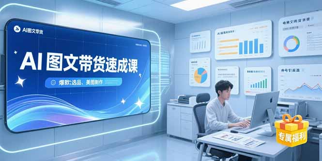 AI图文带货速成课，养号引流秘籍，爆款选品策略，美图制作全流程-网创猫