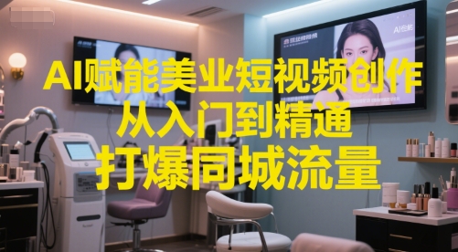 AI赋能美业短视频创作，从入门到精通，打爆同城流量，超级AI工具短视频实操落地-网创猫