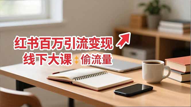 小红书百万引流变现-11月线下大课：分享从0到百万引流路径，手把手教偷流量、拿结果-网创猫