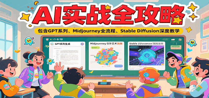 AI实战全攻略，包含GPT系列、Midjourney全流程、Stable Diffusion深度教学-网创猫