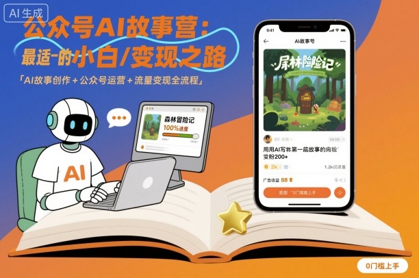 公众号ai故事营，最适合小白的自媒体变现之路-网创猫