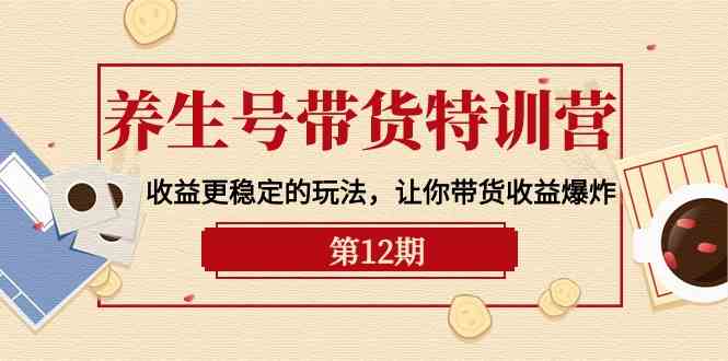 养生号带货特训营【12期】收益更稳定的玩法，让你带货收益爆炸（9节直播课）-网创猫