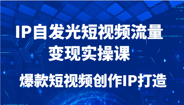 IP自发光短视频流量变现实操课，爆款短视频创作IP打造-网创猫