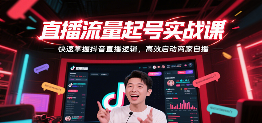 直播流量起号实战课，快速掌握抖音直播逻辑，高效启动商家自播-网创猫