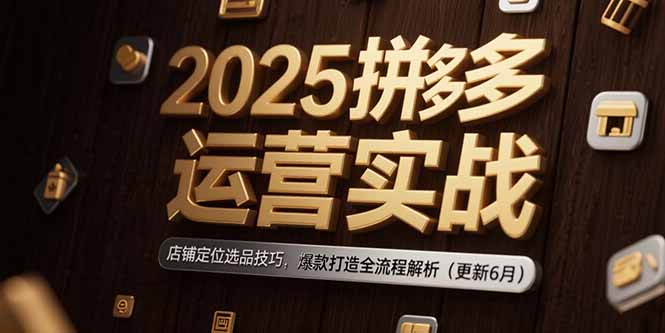 2025拼多多运营实战：店铺定位选品技巧，爆款打造全流程解析（更新6月）-网创猫