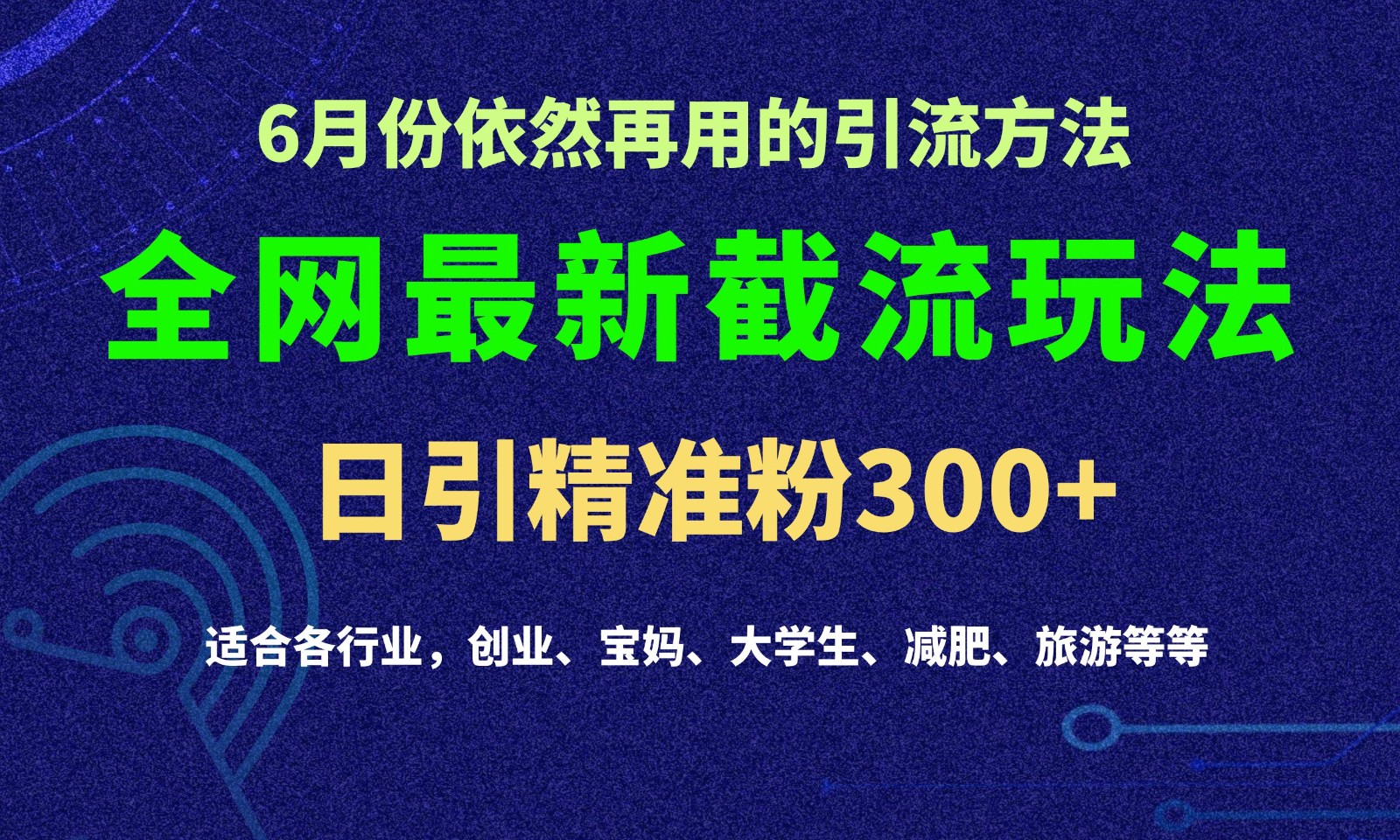2024全网最新截留玩法，每日引流突破300+-网创猫