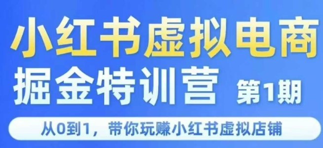 小红书虚拟电商掘金特训营第1期，从0到1，带你玩转小红书虚拟店铺-网创猫