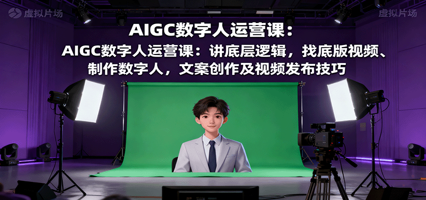 AIGC数字人运营课：讲底层逻辑，找底版视频、制作数字人，文案创作及视频发布技巧-网创猫