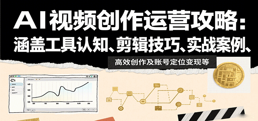 AI视频创作运营攻略：涵盖工具认知、剪辑技巧、实战案例、高效创作及账号定位变现等-网创猫