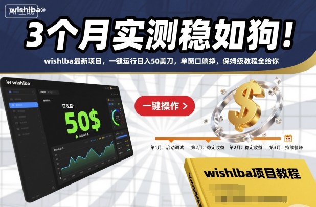 3个月实测稳如狗！wishlba最新项目，一键运行日入50美刀，单窗口躺挣，保姆级教程全给你-网创猫