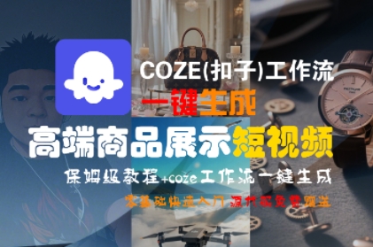 COZE(扣子)工作流一键生成高端商品展示短视频，保姆级教程，零基础快速人门-网创猫