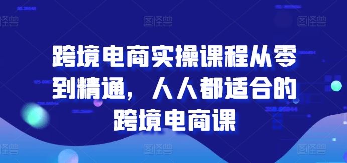 跨境电商实操课程从零到精通，人人都适合的跨境电商课-网创猫
