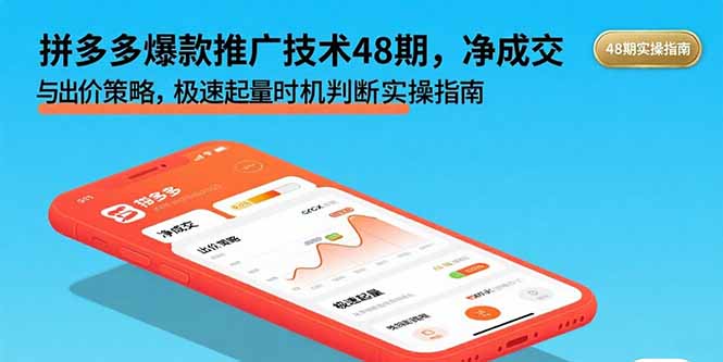 拼多多爆款推广技术48期，净成交与出价策略，极速起量时机判断实操指南-网创猫