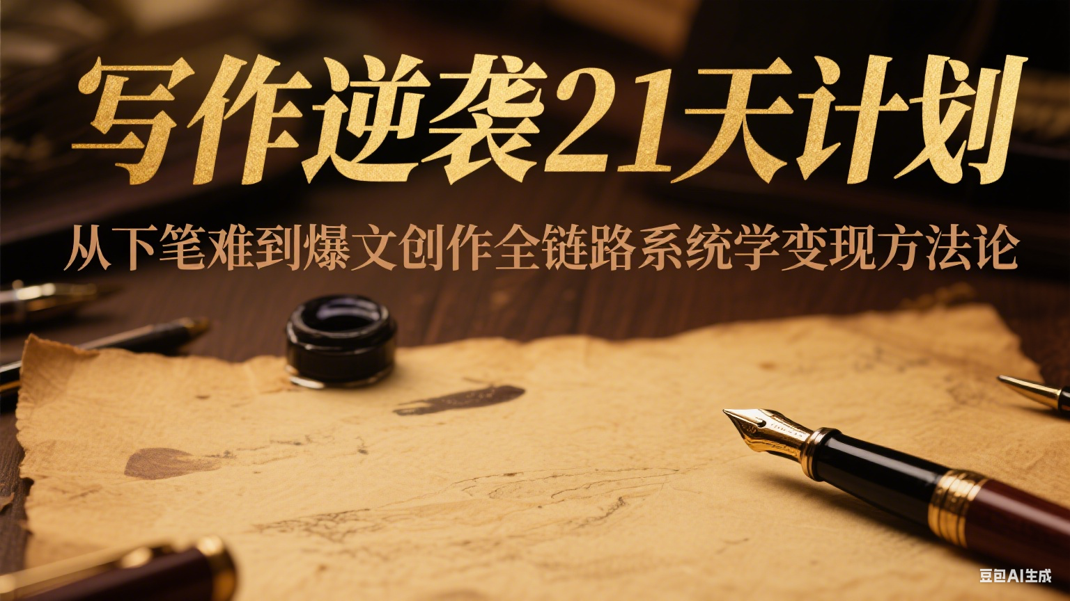 写作逆袭21天计划：从下笔难到爆文创作全链路系统学变现方法论-网创猫