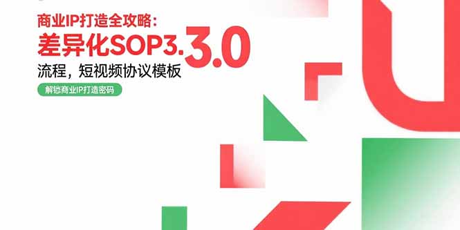 商业IP打造全攻略：差异化SOP3.0流程，短视频协议模板，婚恋项目实战案例-网创猫