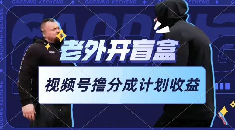 老外开盲盒视频，撸视频号分成计划收益，每天只需一小时，新手小白轻松上手-网创猫