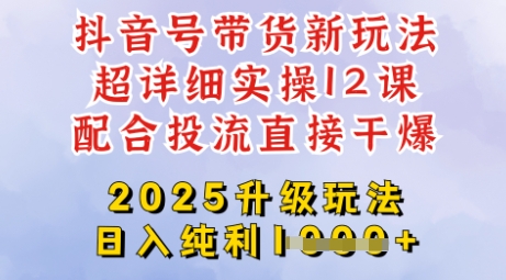 2025全新升级抖音带货玩法，一天纯利四位数，从剪辑到选品再到发布投流，超详细玩法揭秘-网创猫