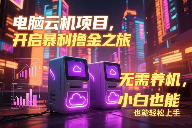 电脑云机项目 暴力撸金玩法，不需要养机 配置没有要求 单机100个窗口一…-网创猫