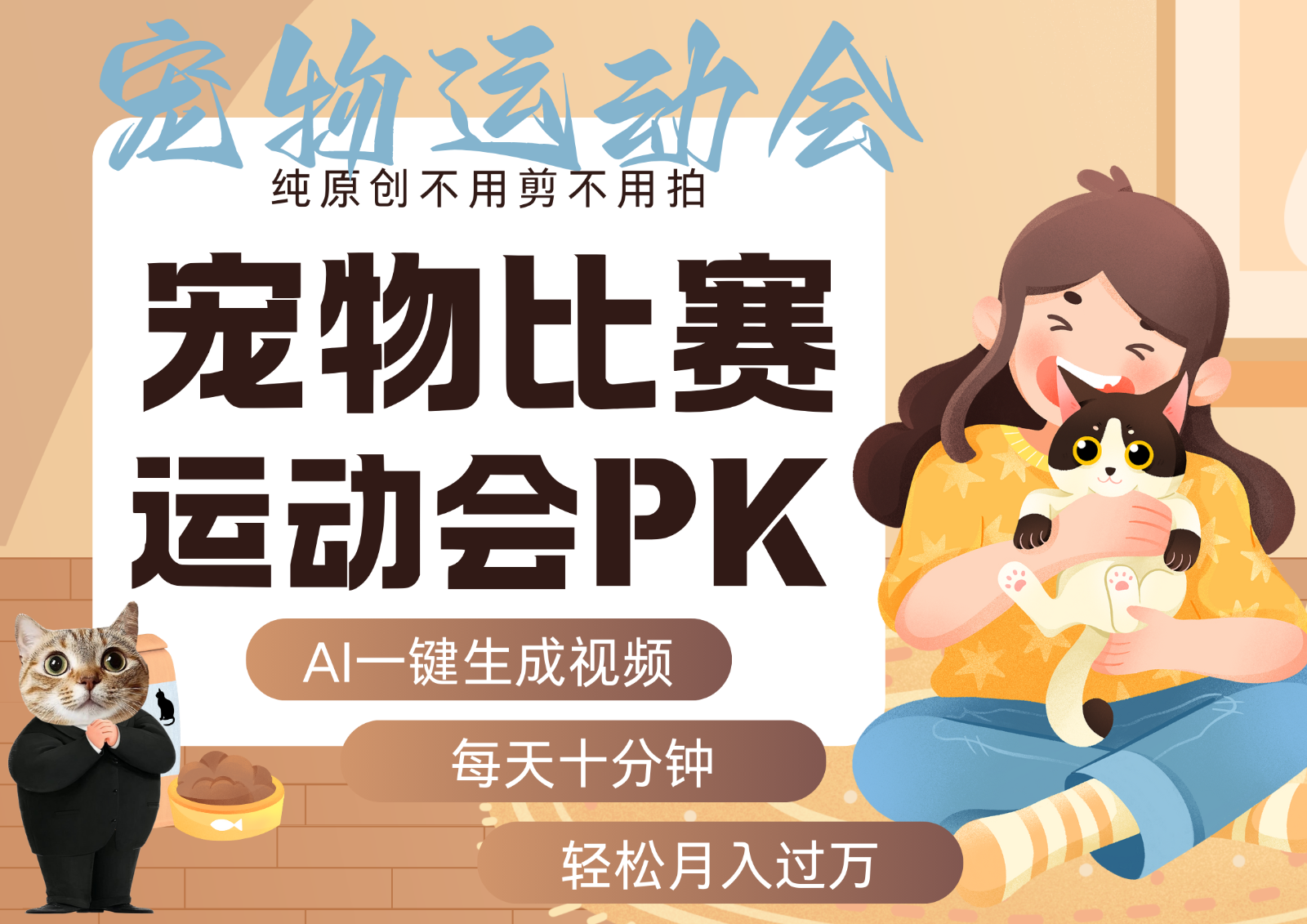 AI萌宠运动员跳水 射击  篮球  足球比赛   每天十分钟 附详细提示词文案库  代替做…-网创猫