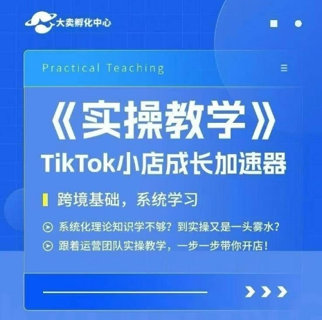 大卖家孵化中心TikTok实操课，TikTok小店成长加速器，跨境基础系统学习，一步一步带你开店-网创猫