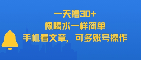 一天撸30+，像喝水一样简单，手机看文章，可多账号操作-网创猫