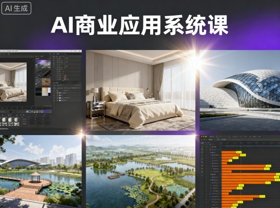 AI商业应用系统课，室内-软装-建筑-景观，智能设计+效果图+动画画实战-网创猫