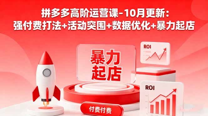 拼多多高阶运营课-10月更新：强付费打法+活动突围+数据优化+暴力起店-网创猫