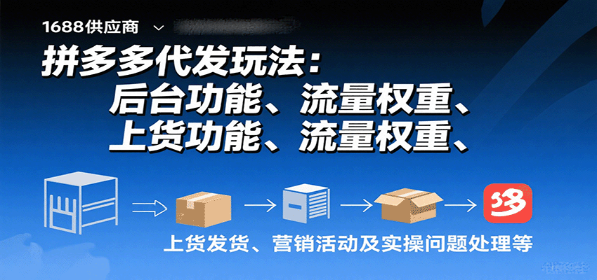 拼多多代发玩法：后台功能、流量权重、上货发货、营销活动及实操问题处理等-网创猫