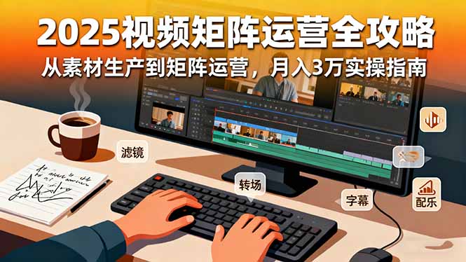 2025短视频矩阵运营全攻略：从素材生产到矩阵运营，月入3万实操指南-网创猫